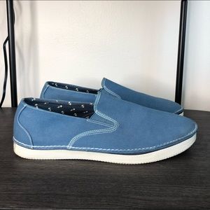 Sperry Top Slider Blue Canvas Slip On Shoes Sz 11.5 Mens